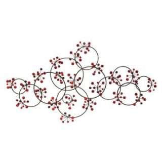 Red Gems Metal Wall Decor   55W x 30H in.   Wall Sculptures and Panels