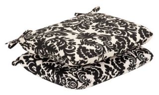 Pillow Perfect 18.5 x 15.5 Outdoor Damask Seat Cushion   Set of 2   Outdoor Cushions