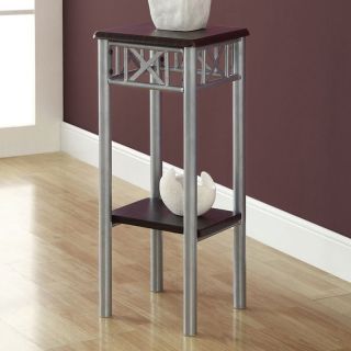 Monarch Cappuccino / Silver Metal Plant Stand   End Tables