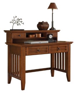 Home Styles Arts and Crafts Student Desk with Hutch   Cottage Oak   Desks