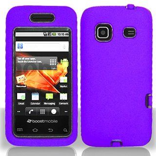 Purple Hard Soft Gel Dual Layer Cover Case for Samsung Galaxy Prevail SPH M820 Cell Phones & Accessories