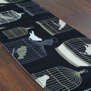 Chooty and Co Flight of Fancy Shale Table Runner   Table Linens