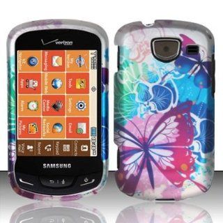 Rubberized Spring Butterflies Design for SAMSUNG Samsung Brightside U380 Cell Phones & Accessories