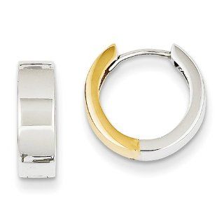 Gold and Watches 14K Two tone Hinged Hoop Earrings Jewelry
