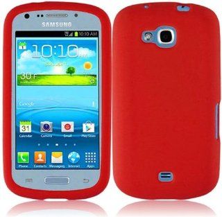 For Samsung Galaxy Axiom R830 Soft Silicone Case Cover Skin Protector Red + Free Reliable Accessory Pen Gift Cell Phones & Accessories