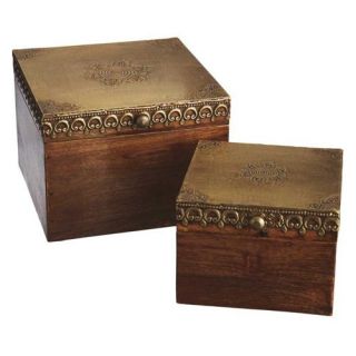 Hinged Lid Box   Set of 2   MDF   Decorative Boxes