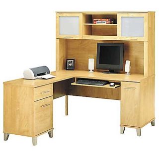 Bush Somerset 60 Inch Computer Desk With Hutch / Bookcase and Optional Filing Cabinet   Desks