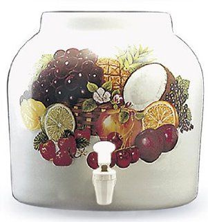 Ceramic Water Crock Dispenser   Tropical Fruit Kitchen & Dining