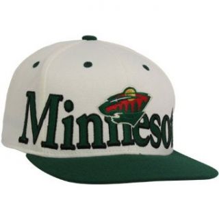 NHL Minnesota Wild Reebok Snapback Hat (White/Green)  Sports Fan Baseball Caps  Clothing