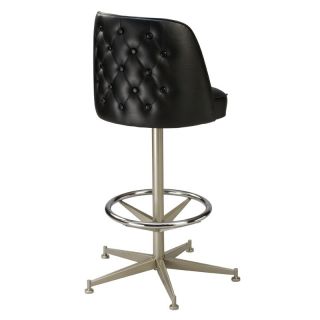 Regal Bucket Seat Button Tufted 26 in. Cone Metal Counter Stool   Bar Stools