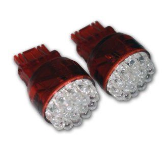 TuningPros LEDRS 3157 R19 Rear Signal LED Light Bulbs 3157, 19 LED Red 2 pc Set Automotive