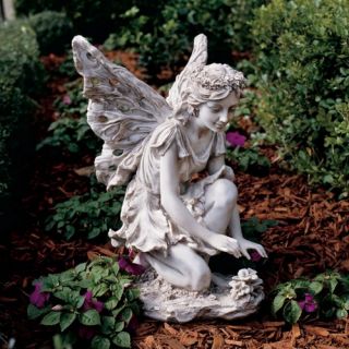 Design Toscano Fiona the Flower Fairy Garden Statue   Garden Statues
