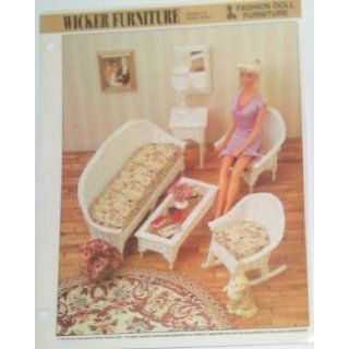 Wicker Furniture   Fashion Doll Furniture   Sofa, Coffee Table, Mirror Frame, Console, Chair, Rocking Chair   Plastic Canvas Patterns (One Design for One Set) Books