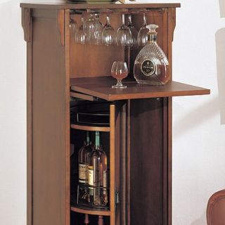 Mission Wine Cabinet with Glass Rack   Vintage Oak   Wine Accessories