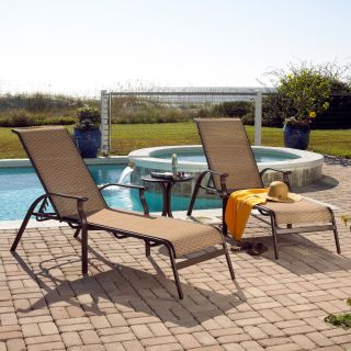 Panama Jack Island Breeze Sling 3 Piece Chaise Lounge Set   Espresso   Outdoor Chaise Lounges