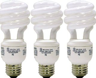 GE Lighting 49586 Energy Smart Spiral CFL 13 Watt (60 watt replacement) 825 Lumen T3 Spiral Light Bulb with Medium Base, 3 Pack   Compact Fluorescent Bulbs  