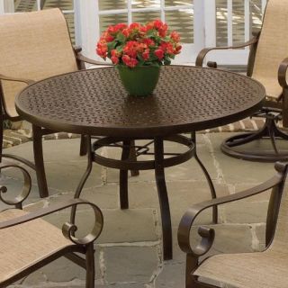 Woodard Deluxe 48 in. Round Umbrella Table with Lattice Patterned Top   Patio Tables