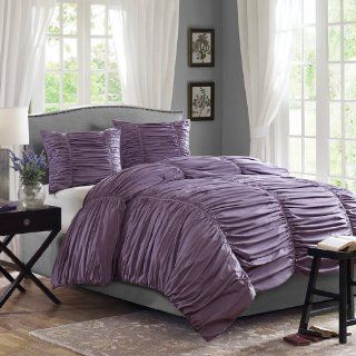 Home Essence Cambria 3 Piece Comforter Set, Queen, Plum   Purple Comforter Set Queen