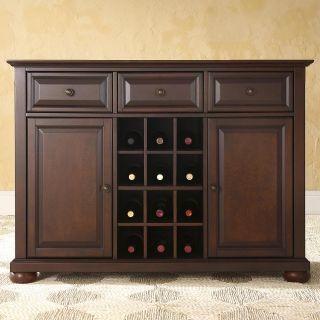 Crosley Alexandria Buffet Server with Wine Storage   Wine Furniture