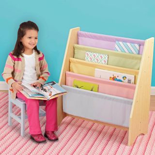 KidKraft 4 Shelf Pastel Colored Sling Bookshelf   Kids Bookcases