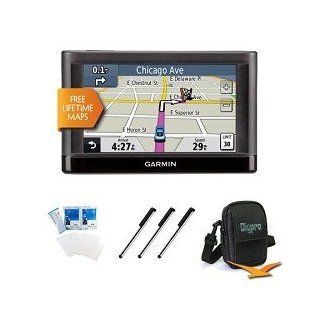 Garmin nvi 44LM 44LMUS 4.3 Inch Portable Vehicle GPS with Lifetime Maps (US and Canada) MFG Part 010 01114 03 Bundle with Carrying Case, LCD Screen Protectors, and 3 Touchscreen Stylus Pens GPS & Navigation