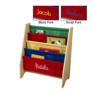 KidKraft 4 Shelf Primary Colored Sling Bookshelf with Personalization   Kids Bookcases