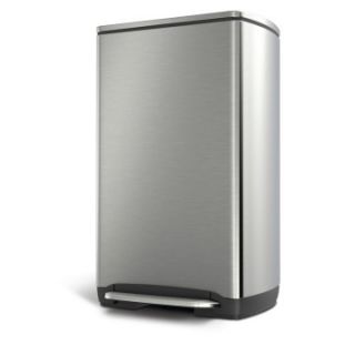 simplehuman Fingerprint Proof Brushed Stainless Steel 10 Gallon Rectangle Step Trash Can   Kitchen Trash Cans