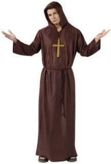 Morris Men's Monk Priest Medieval Friar Costume One Size Brown Adult Sized Costumes Clothing