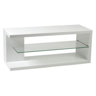 Euro Style Hilda White Lacquer Media Stand   TV Stands