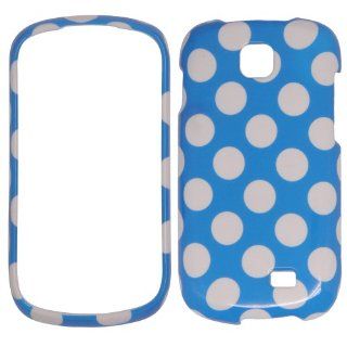 Samsung Galaxy Appeal i827   White Polka Dots on Blue Plastic Case, SnapOn, Protector, Cover Cell Phones & Accessories