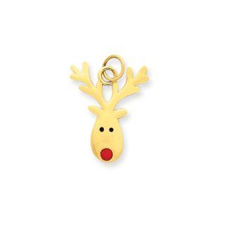 14 Karat Gold Animated Reindeer Charm Pendants Jewelry