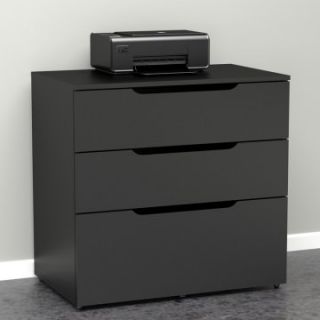Nexera Next 3 Drawer Filing Cabinet   Black   File Cabinets