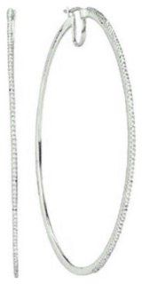 0.5 cttw 10k Yellow Gold Diamond Thin Hoops Large Hoop Earrings (Real Diamonds 1/2 cttw) Jewelry