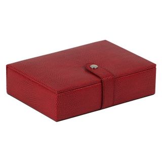 Wolf Designs Heritage South Molton Red Travel Jewelry Box   6.25W x 1.5H in.   Womens Jewelry Boxes