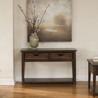 Lakewood Sofa Table with Baskets   Amaretto   Console Tables