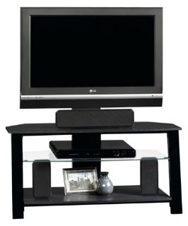 Sauder Beginnings Panel TV Stand with Mount   Black   TV Stands