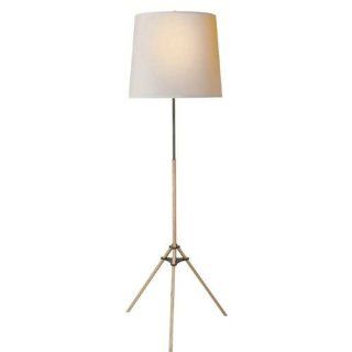 Thomas O'Brien MacDougal Floor Lamp in Aged Iron and Oak with Natural Paper Shade by Visual Comfort TOB1215AI NP    