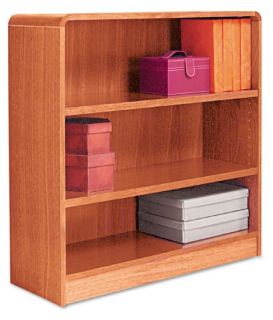Alera BCR33636MO Aleradius Corner Wood Veneer Bookcase   Medium Oak   Bookcases