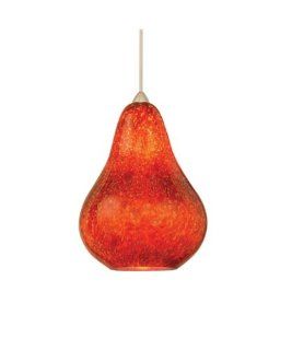 WAC Lighting MP 619 RD/CH Pyri 1 Light 12V MonoPoint Pendant with Red Art Glass Shade, Chrome Finish   Ceiling Pendant Fixtures  