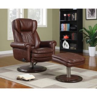 Serta Premium Top Grain Leather Recliner with Ottoman   Recliners