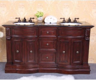 Legion Furniture Halifax 61 in. Double Bathroom Vanity   Dark Cherry   Double Sink Bathroom Vanities