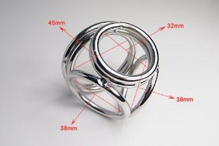 Chrome Plated Steel Triad Chamber Triple Cock and Ball Ring for Extended Erection and Bondage Play (Large) Health & Personal Care