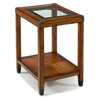 Emerald Home Modesto Chair Side Table with Glass Top   End Tables