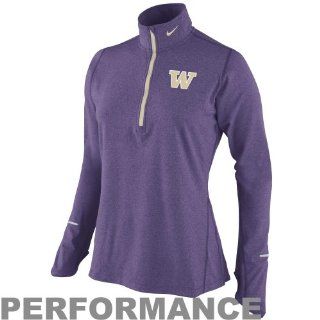 Washington Huskies t shirts  Nike Washington Huskies Ladies Element Long Sleeve Half Zip Performance T Shirt   Purple  Sports Fan T Shirts  Sports & Outdoors