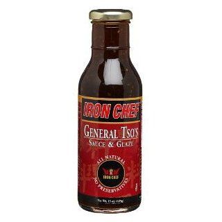 IRON CHEF General Tso`s Sauce & Glaze, All Natural, No Preservatives, 15 oz glass bottles (Pack of 4)  Sweet And Sour Sauces  Grocery & Gourmet Food