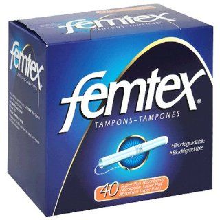 Femtex Tampons, Cardboard Applicator, Super Plus Absorbency, 40 Tampons (Pack of 12) Health & Personal Care