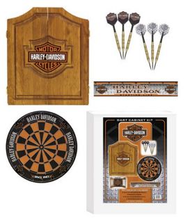 Harley Davidson Bar & Shield Bristle Dart Board with Cabinet   Bristle Dart Boards