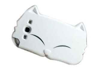 New Cute Cartoon Cat Silicone Case Cover for Samsung Galaxy S3 i9300 White Cell Phones & Accessories