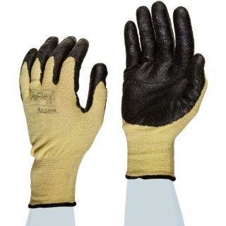Ansell HyFlex 11 500 Kevlar Glove, Cut Resistant, Black Nitrile Palm Coating, Size 10 (Pack of 1) Cut Resistant Safety Gloves
