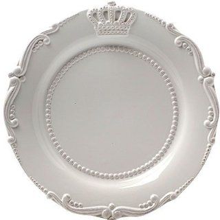 Lot Of 4 Ceramic Crown Dinner Plate White 11.5" Kitchen & Dining
